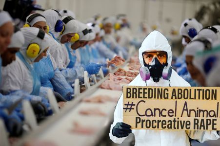 Employees are seen during a technical visit of Brazil's Agriculture Minister Blairo Maggi at the Brazilian meatpacker JBS SA in the city of Lapa, Parana state, Brazil, March 21, 2017. REUTERS/Ueslei Marcelino - RTX3212U